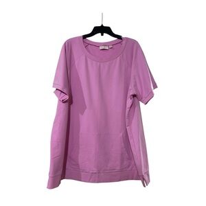 Belle by Kim Gravel Pink Short Sleeve Crewneck Top